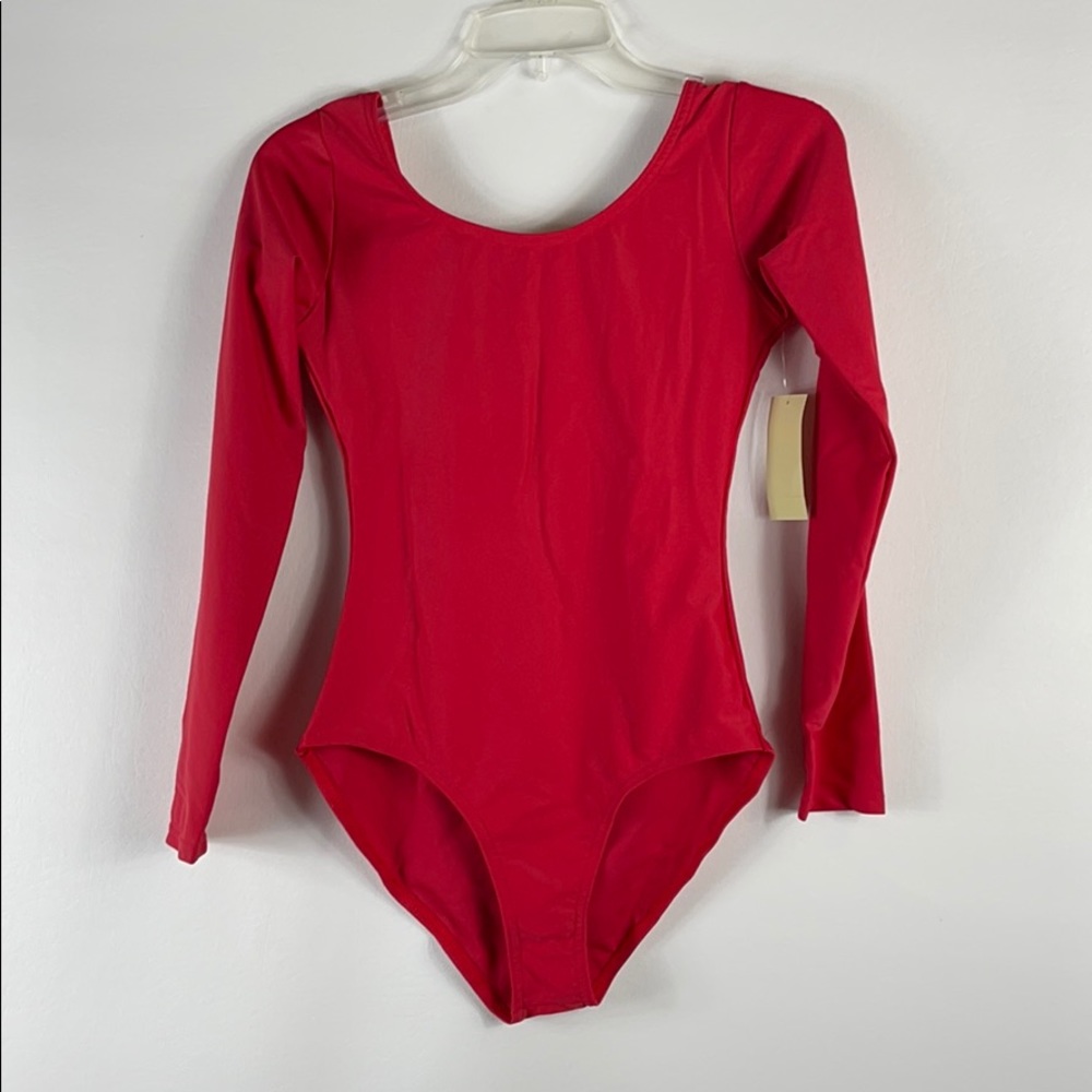 Leveret Red Long Sleeve Leotard L